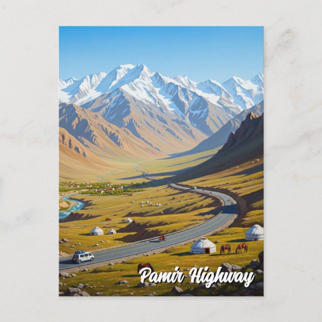 Pamir Highway Tajikistan Travel  Postcard (Front)
