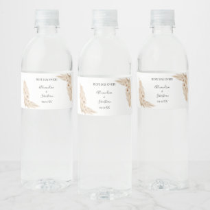 Pampa Grass Bridal Shower Couples Wedding Water Bottle Label