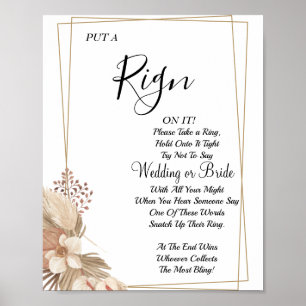 Pampa Grass Put a Ring bridal shower game sign