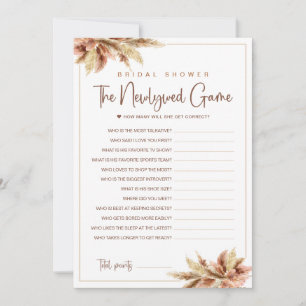 Pampa Grass The Newlywed Bridal Shower Game Card