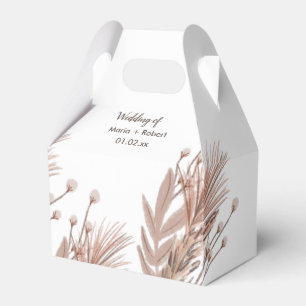 Pampas and Cotton Plants Botanical Wedding Favour Box