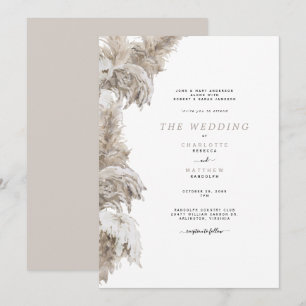 Pampas Beige Both Sets Parents Wedding II Invitation