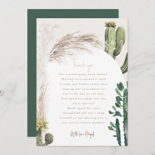 Pampas Cactus Baby Shower Thank You