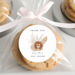 Pampas cute Lion baby shower sticker 