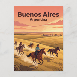 Pampas Estancia Horseback Riding near Buenos Aires Postcard