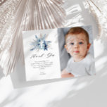 pampas floral baptism photo thank you card<br><div class="desc">elegant frame watercolor pampas grass photo card design. The text and wording along with other features of this design can be customised.</div>