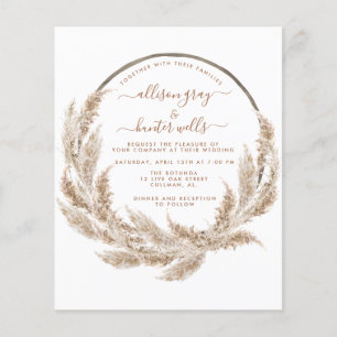 Pampas Floral Wedding Invitation  