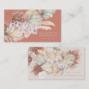 Pampas Florist Terracotta Coral Desert Premium Business Card