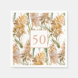Pampas Grass 50th Birthday Napkin