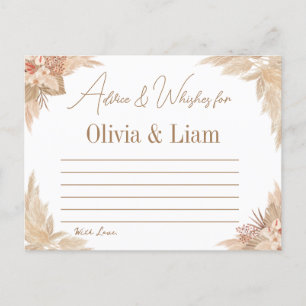 Pampas Grass Advice & Wishes Bridal Shower Card