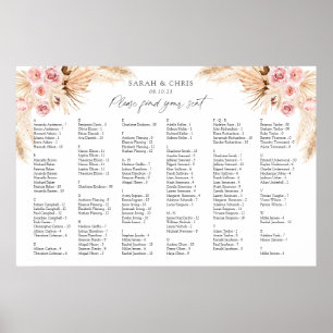 Pampas Grass Alphabetical order seating chart