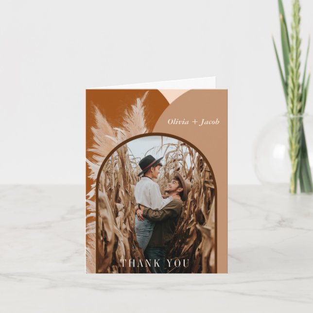 Pampas Grass and Arches Thank You Card (Front)