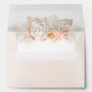 Pampas Grass and Pastel Flowers Elegant Boho Envelope