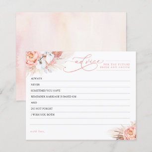 Pampas Grass and Pink Flowers Advice Card