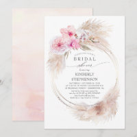 Pampas Grass and Pink Orchids Exotic Bridal Shower