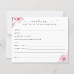 Pampas Grass and Pink Tropical Flowers Advice Card