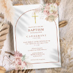 Pampas Grass Arch Baptism Christening Invitation<br><div class="desc">Beautiful floral pampas grass watercolors and chic arch frame your baptism or christening details set in stylish terracotta typography. Designed by Thisisnotme©</div>