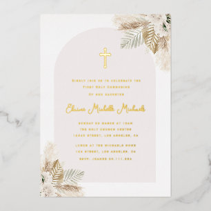 pampas grass arch first communion