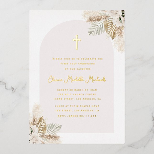 pampas grass arch first communion (Front)