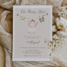 Pampas Grass Baby Girl Clothesline Baby Shower