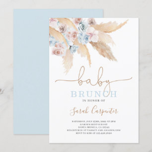 Pampas Grass Baby Shower boy invitation