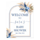 Pampas Grass Baby Shower Boy Welcome sign