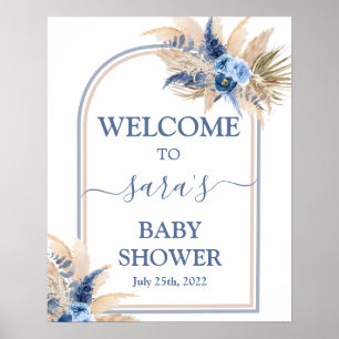 Pampas Grass Baby Shower Boy Welcome sign