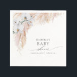 Pampas Grass Baby Shower / Bridal Shower Tropical Napkin<br><div class="desc">Tropical bridal shower or baby shower paper napkins</div>