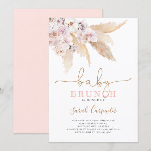 Pampas Grass Baby Shower girl invitation