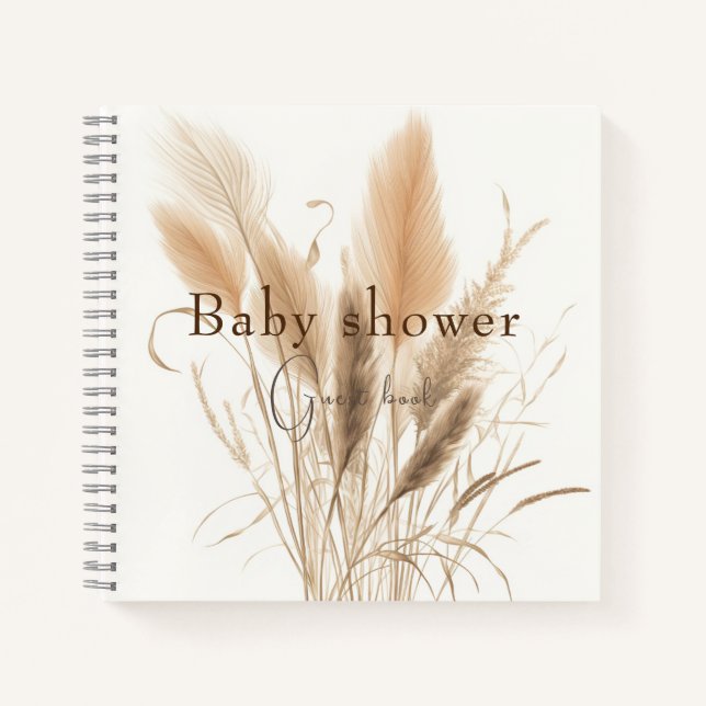 Pampas grass Baby shower massage book  (Front)