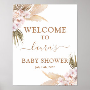 Pampas Grass Baby Shower Welcome sign