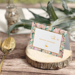 Pampas Grass Beef Meal Choice Guest Name Card