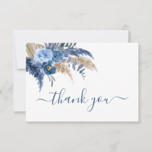 Pampas Grass blue thank you Note Card