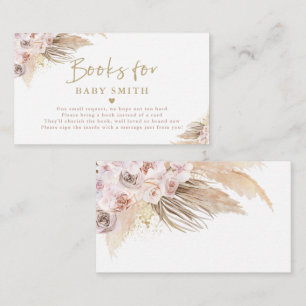 Pampas Grass Bohemian Baby Shower Bring A Book Enclosure Card