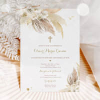 Pampas Grass Bohemian Baptism Boho Christening