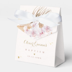 Pampas Grass Bohemian Baptism Personalised Favour Box