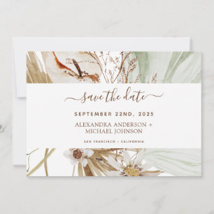 Pampas Grass Bohemian Boho Save the Date Invitatio Invitation