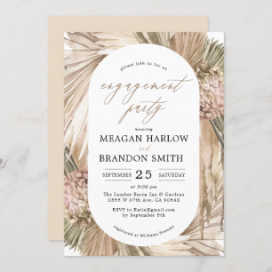 Pampas Grass Bohemian Engagement Party Invitation