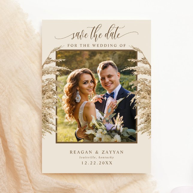 Pampas Grass Bohemian Exotic Photo Save The Date (Creator Uploaded)