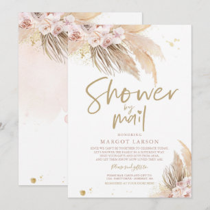 Pampas Grass Bohemian Shower By Mail Baby Shower Invitation