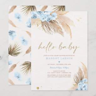 Pampas Grass Bohemian Tropical Desert Baby Shower Invitation