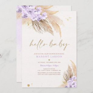 Pampas Grass Bohemian Tropical Desert Baby Shower  Invitation