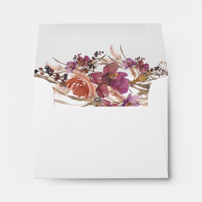 Pampas Grass Bohemian Wedding Envelope (Back (Bottom))