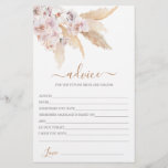 Pampas Grass Boho Advice for the Bride card<br><div class="desc">Pampas Grass Boho chic advice for the bride card</div>