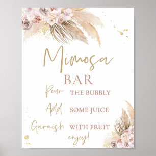 Pampas Grass Boho Baby Shower Decor Mimosa Sign