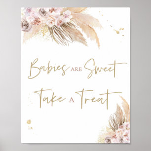 Pampas Grass Boho Baby Shower Favour Sign Decor