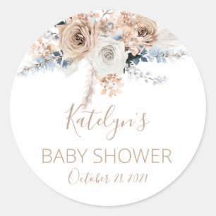 Pampas Grass Boho Baby Shower Favour Sticker