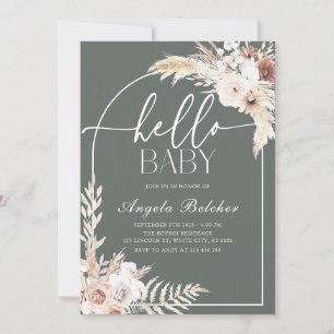 Pampas Grass Boho Baby Shower Invitation