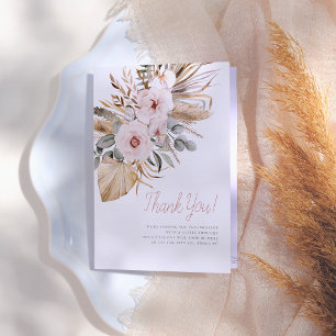 Pampas Grass Boho Baby Shower Thank You Card