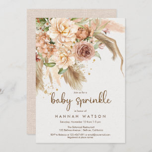 Pampas grass boho baby sprinkle bohemian desert  invitation
